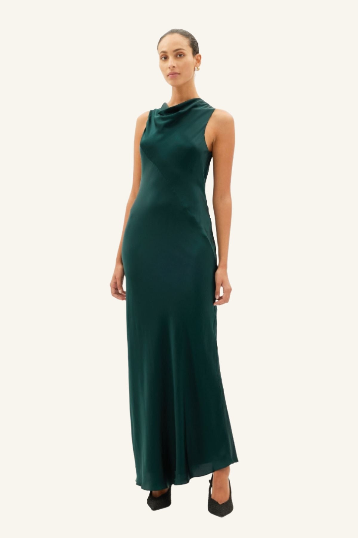 Grandeur High Neck Cowl Dress