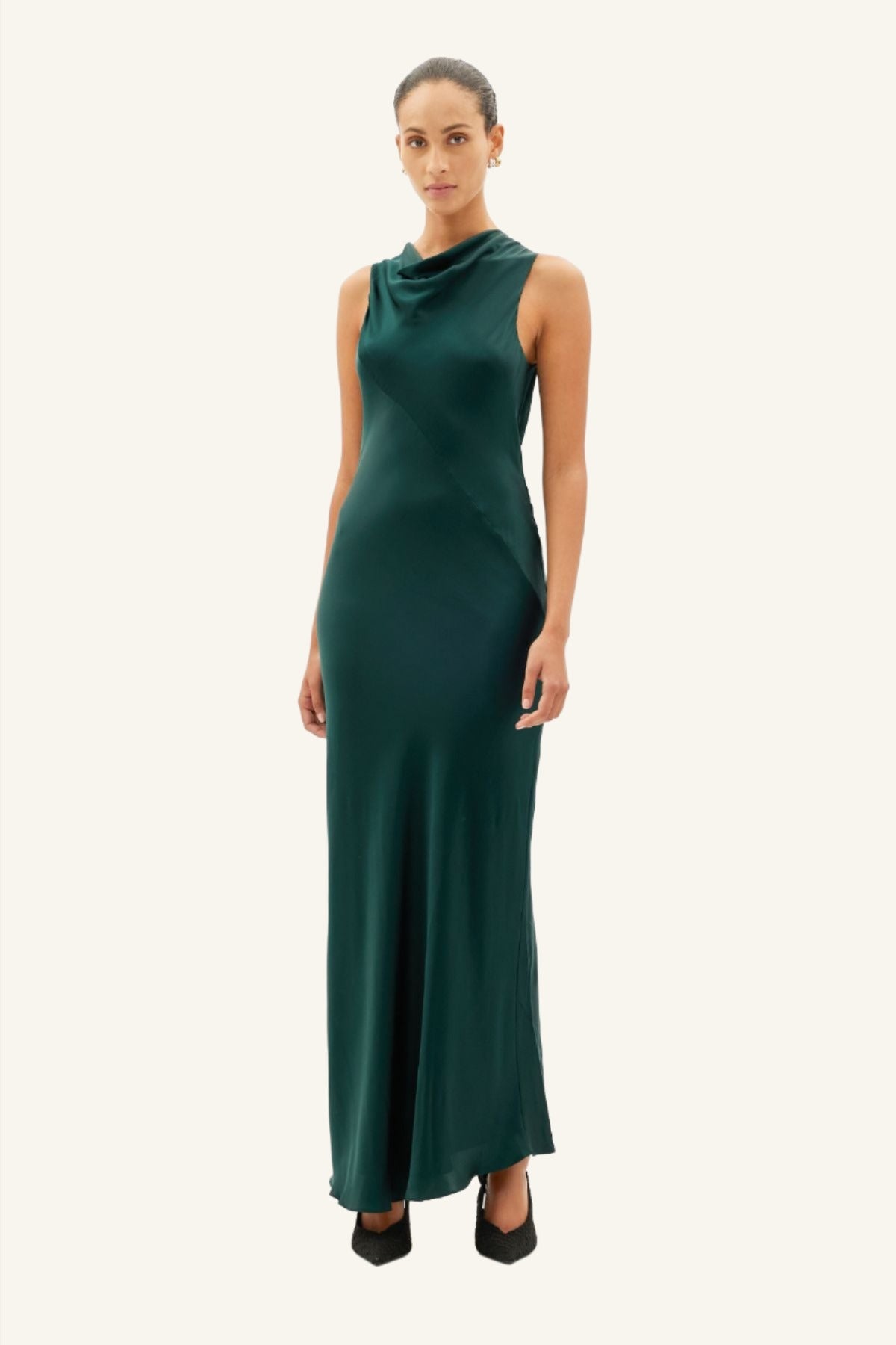 Grandeur High Neck Cowl Dress