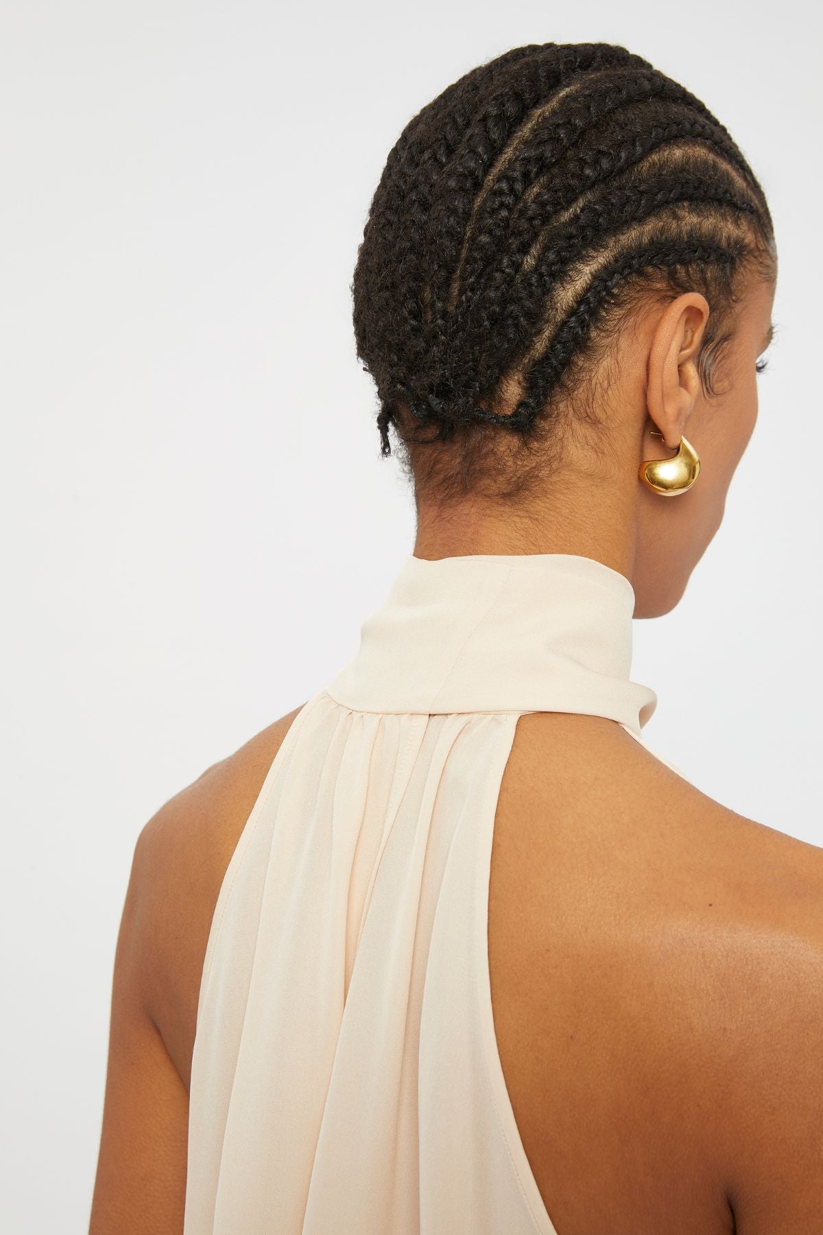 Australian women's designer Grace Tie Neck Top crafted from cream silk