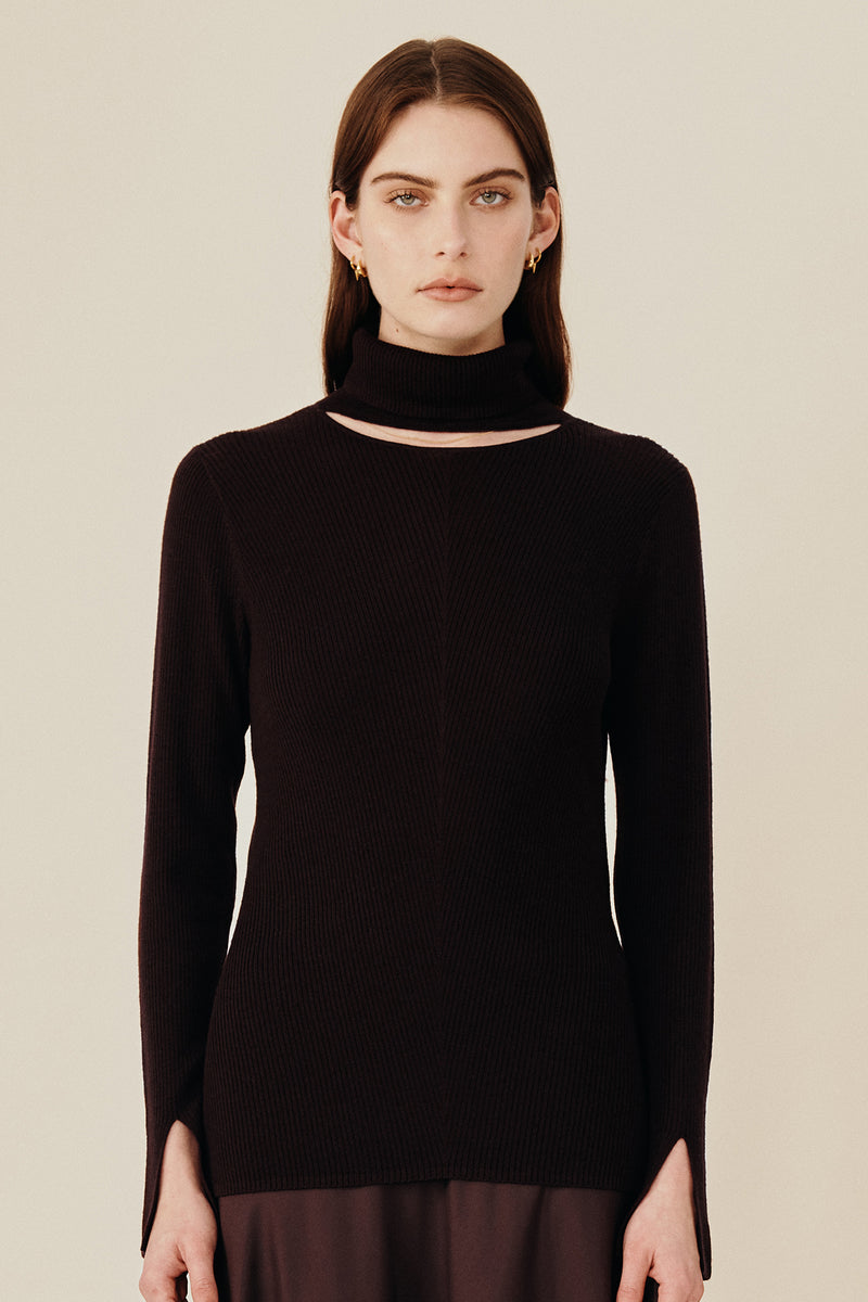 turtleneck burgundy